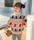 Christmas Theme Turtlenecks, Red/Beige,2T to 8T