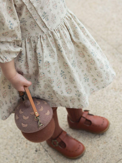 French Style Floral Corduroy Dress,12M to 6T.