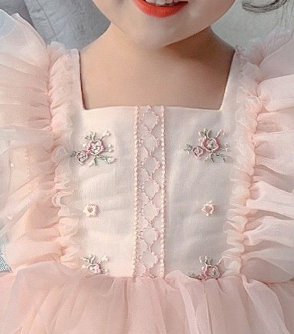 Pink & White Ruffle Tutu Dress,2T to 7T.