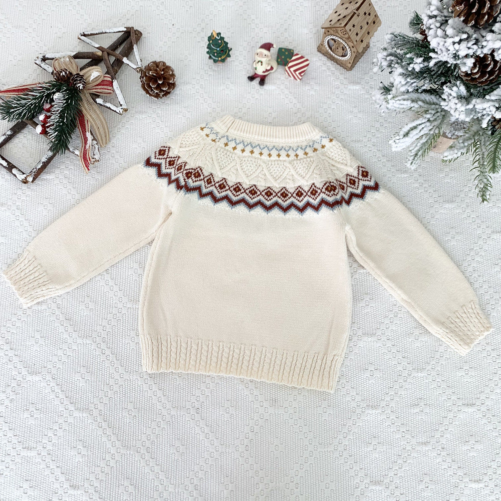 Cute Christmas Unisex Sweater,Red/White,2T to 8T.