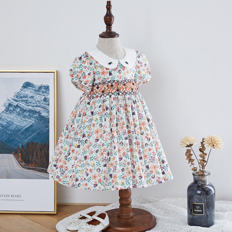 Hand Smocked Dress With Embroidery On Collar, 12M to 6T.