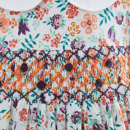 Hand Smocked Dress With Embroidery On Collar, 12M to 6T.