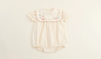 Embroidered Romper, Full & Half Sleeves, 6M to 24M.
