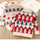 Christmas Theme Turtlenecks, Red/Beige,2T to 8T