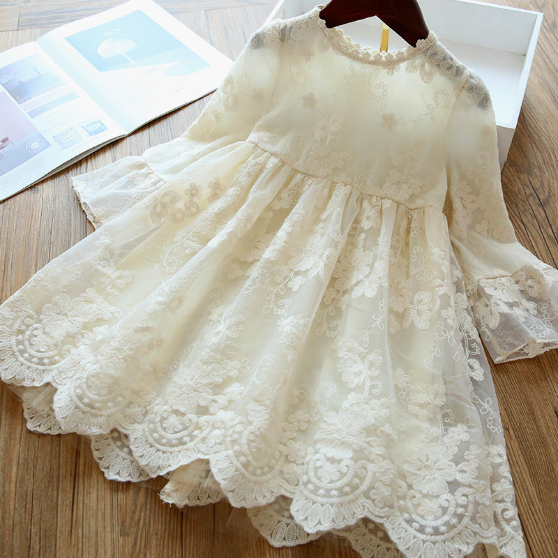 Summer Lace Children Clothing,Size 3-8 Years,Blue/White - Dream Town Store