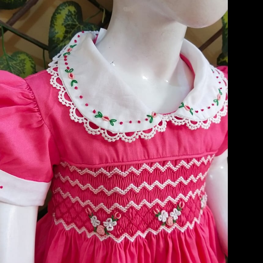 Gorgeous Pink Hand Smocked Dress,12M to 6T.