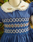 Gorgeous Solid Blue Hand Smocked Dress,12M to 6T.