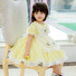 Spanish Style Lace Dress With Embroidery,Yellow/Pink,2T to 6T.
