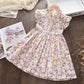 Spring/Summer Floral Dress,Green/Pink,2T to 6T.