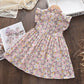 Spring/Summer Floral Dress,Green/Pink,2T to 6T.