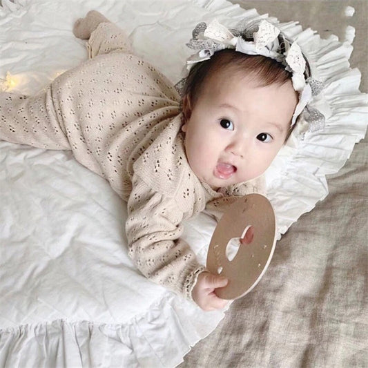 Knitted romper with bonnet,0M to 24M.