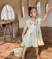 White Vintage Embroidered Dress,2T to 6T.