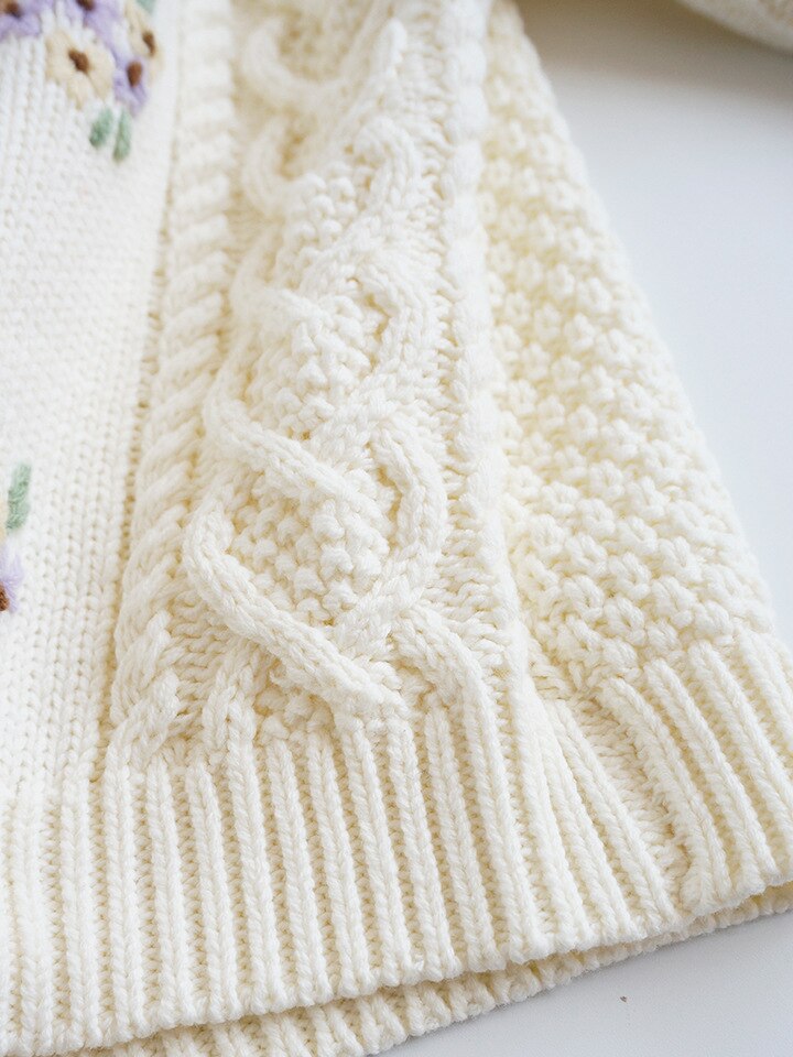 Cardigans With Hand Embroidery,Pink/White,3T to 8T.