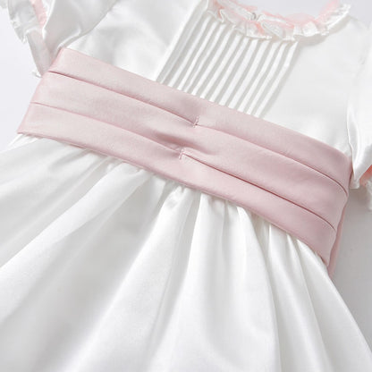 Elegant White & Pink/Blue Party Dress,12M to 10T.