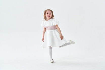 Elegant White & Pink/Blue Party Dress,12M to 10T.