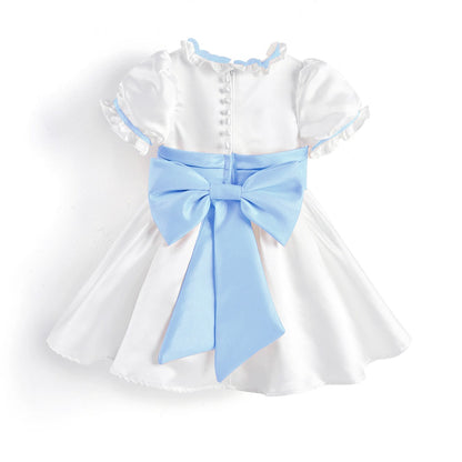 Elegant White & Pink/Blue Party Dress,12M to 10T.