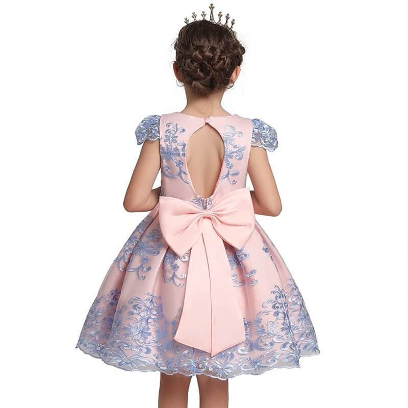 Stunning Pink & Blue Dress With Embroidery,4T to 10T.
