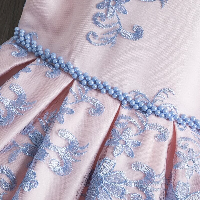 Stunning Pink & Blue Dress With Embroidery,4T to 10T.