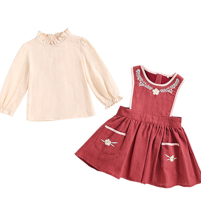 Cute Two Piece Embroidered Set,12M to 6T.