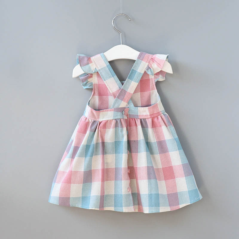 Casual Plaid Summer Dress, 2T to 6T.