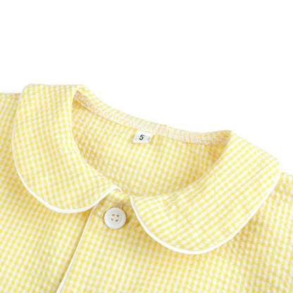 Yellow Seersucker Matching Siblings PJs,12M to 12T.