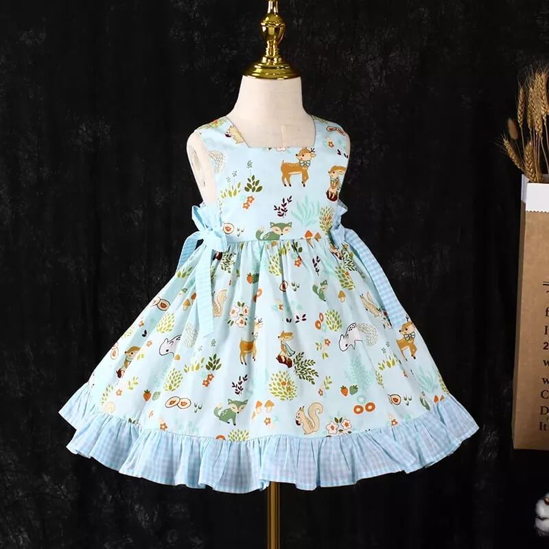Cute Spring Printed Dress, 2T to 7T.
