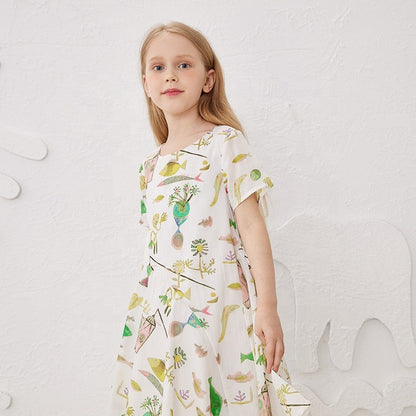 Vintage Nautical Print Dress,3T to 12T.
