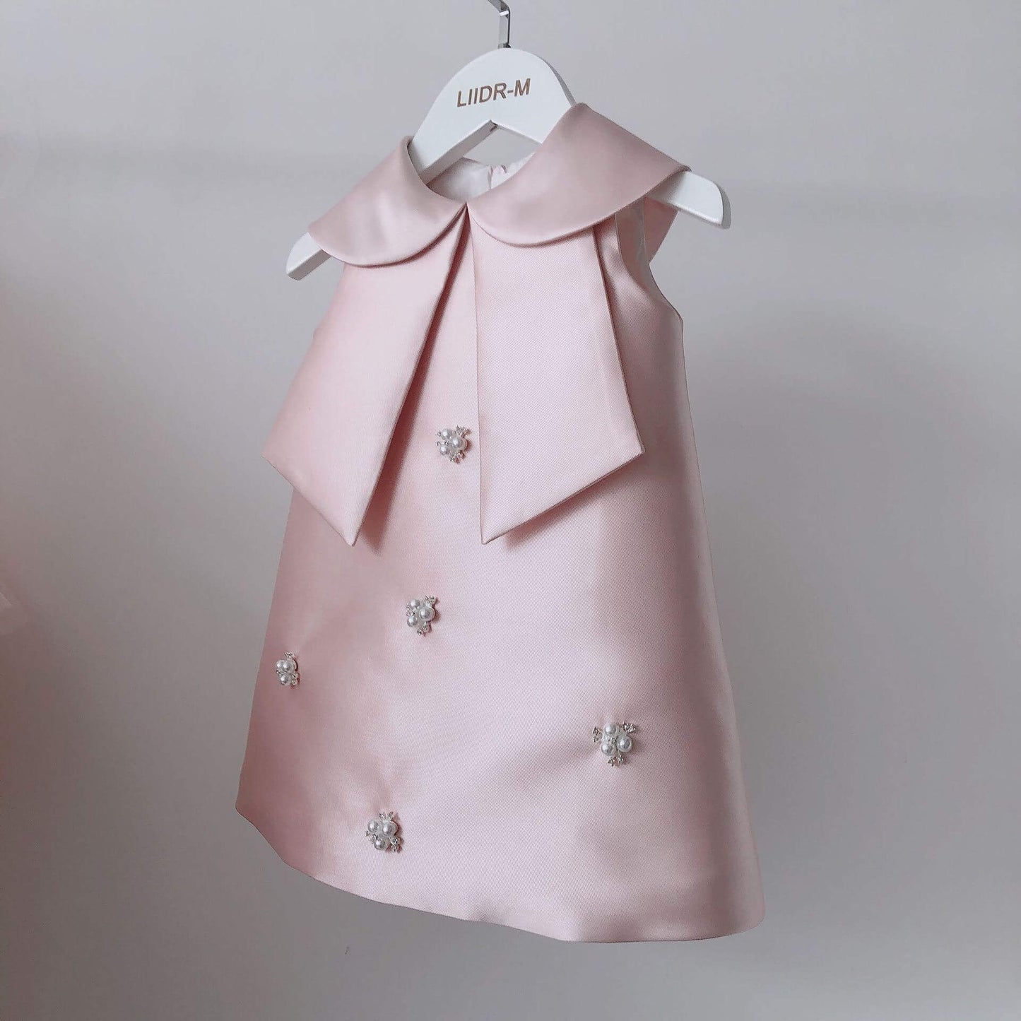 Red/Pink Sleeveless Dress With Pearls,12M to 10T.