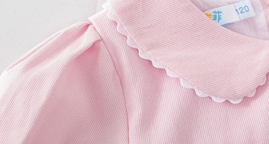 Full Sleeves Smocked Dress, Pink/Blue, 12M to 4T.