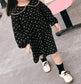 Cute Polka Dot Dress,Black/Beige,3T to 7T.