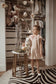 Adorable French Bow Knot Pleated Dress,2T to 7T.