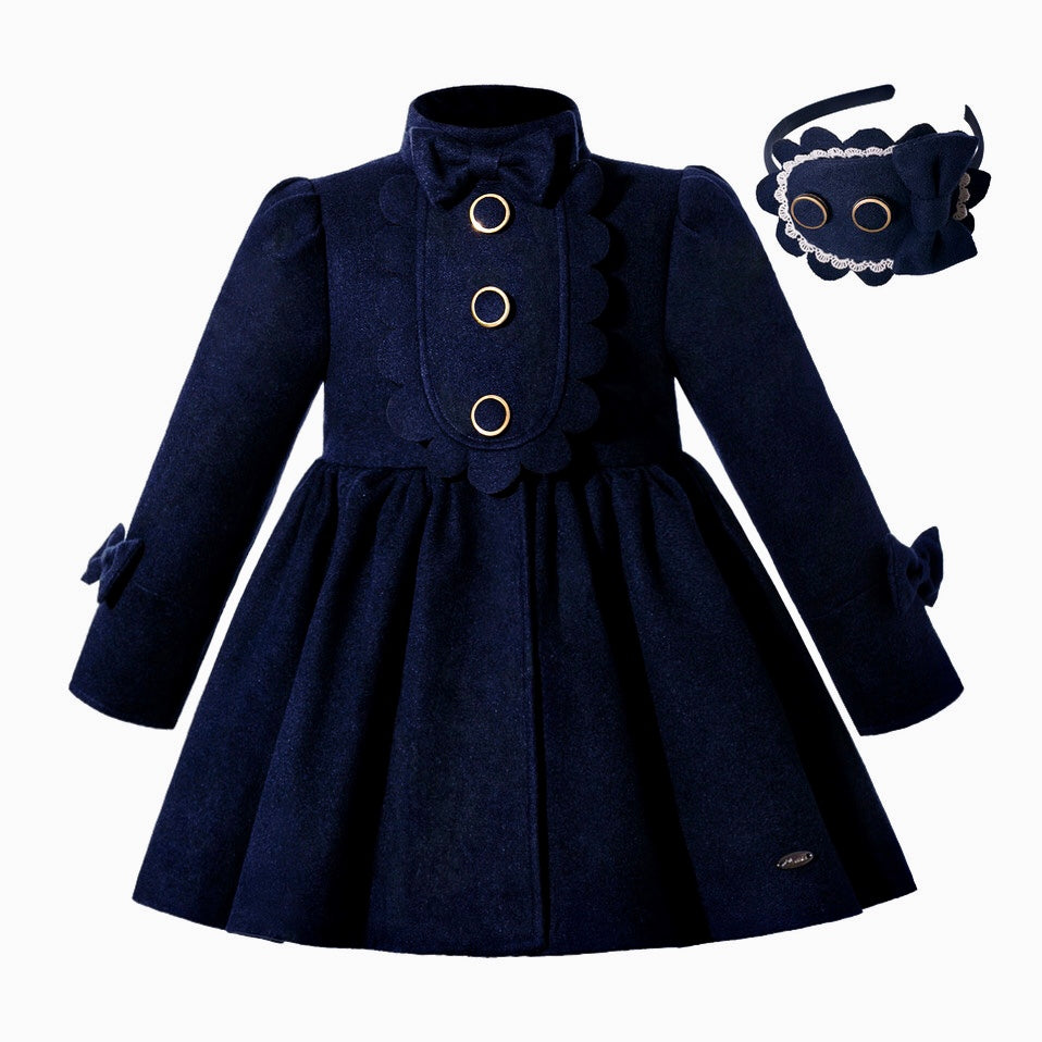 Premium Coat With Headband,Red/Blue,12M to 12T.