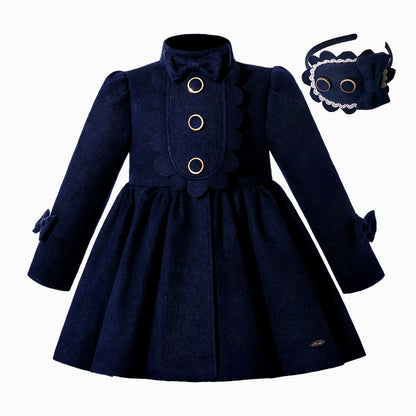 Premium Coat With Headband,Red/Blue,12M to 12T.