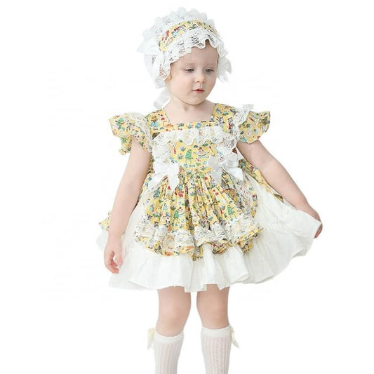 Cute Print Spanish Dress,2T to 7T.