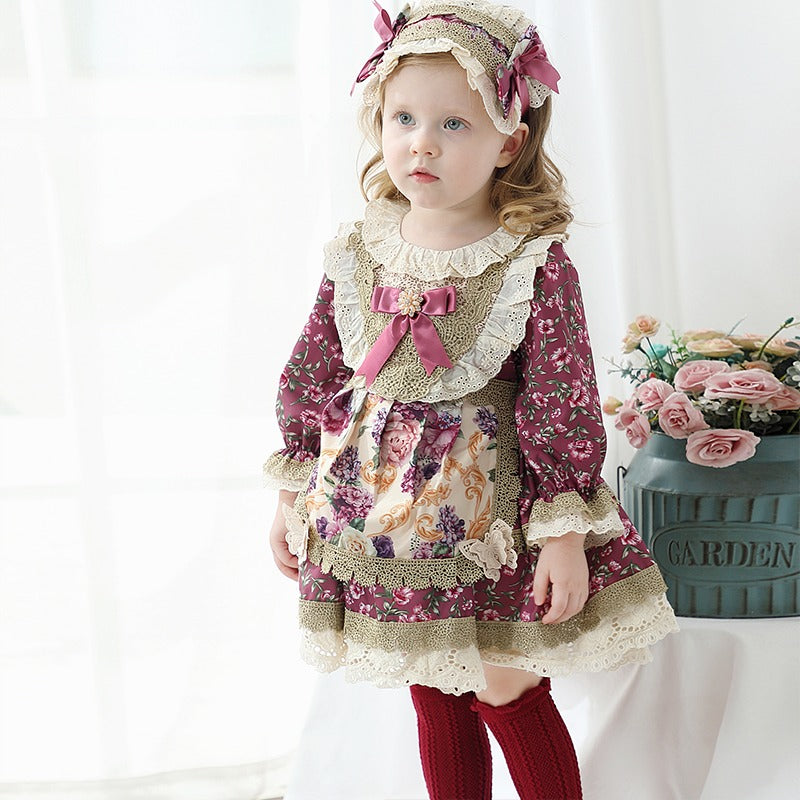 3 pc Floral Spanish Dress,12M to 6T.