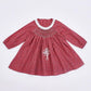 Red Plaid Smocked Dress, 2T to 7T.
