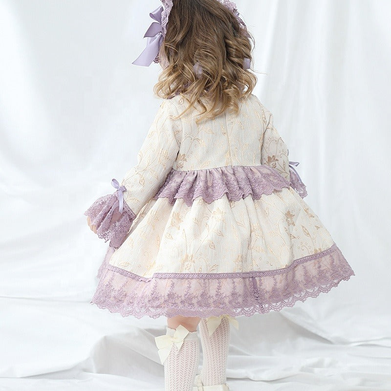Spanish Vintage Purple Dress,12M to 6T.