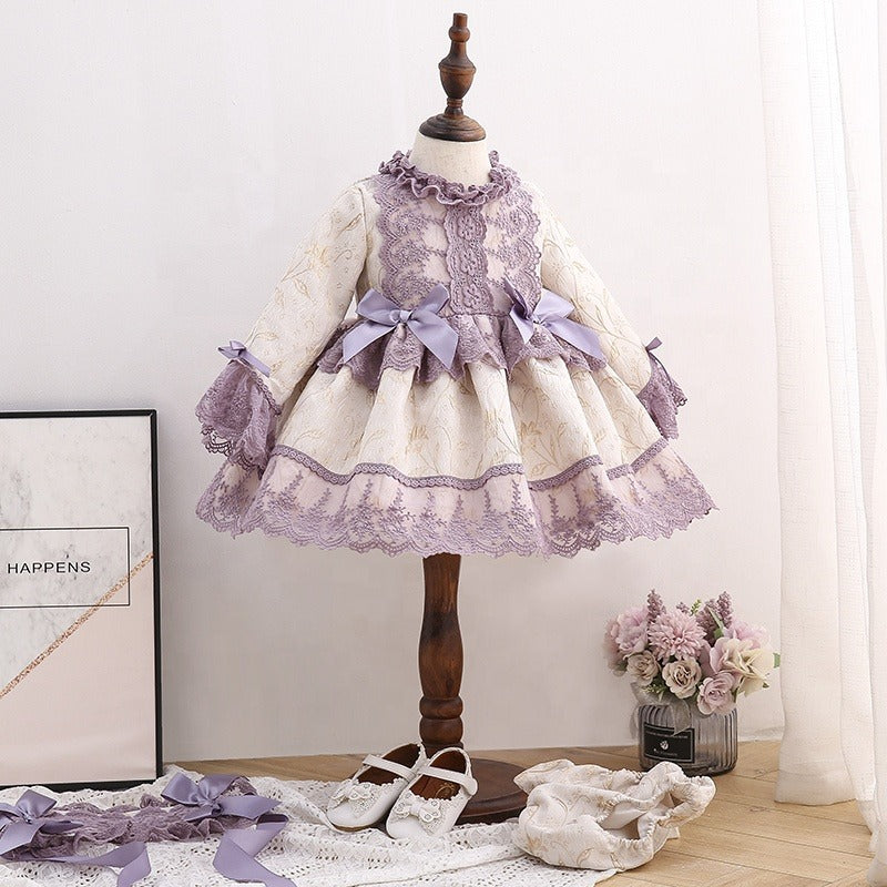 Spanish Vintage Purple Dress,12M to 6T.