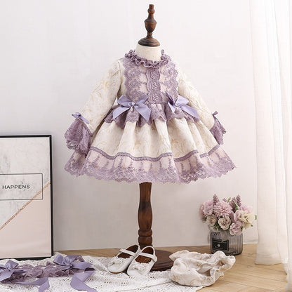 Spanish Vintage Purple Dress,12M to 6T.