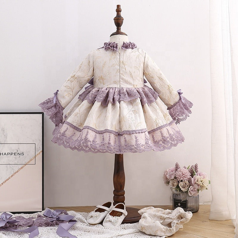 Spanish Vintage Purple Dress,12M to 6T.