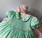 Hand Smocked Dress With Floral Embroidery,Blue/Green,12M to 6T.