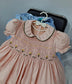 Hand Smocked Dress With Floral Embroidery,12M to 6T.