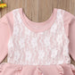 Cute Pink Ruffle Fall Dress, 3Y to 7Y.