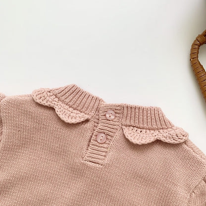 Cute Knitted Pullovers, Pink/Off White,3T to 7T.