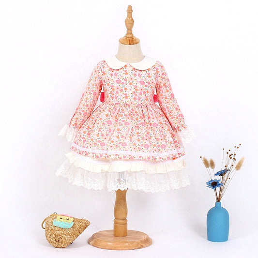 Full Sleeves Floral Spanish Dress, 2T to 7T.