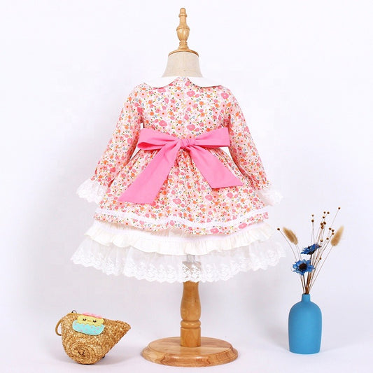 Full Sleeves Floral Spanish Dress, 2T to 7T.