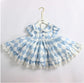 Blue & White Spanish Dress With Robe,2T to 7T