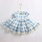 Blue & White Spanish Dress With Robe,2T to 7T