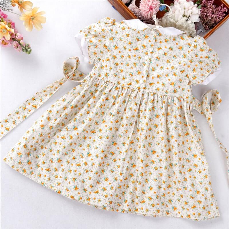 Stunning Floral Hand Smocked Dress, 3T to 8T.