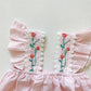 Cute Embroidered Romper,Pink,6M to 3T.